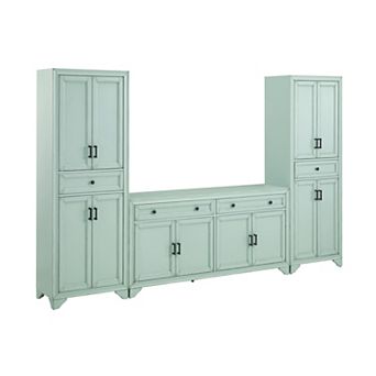 Crosley Furniture TARA 3 pc Sideboard & Pantry Set with Adjustable Shelves