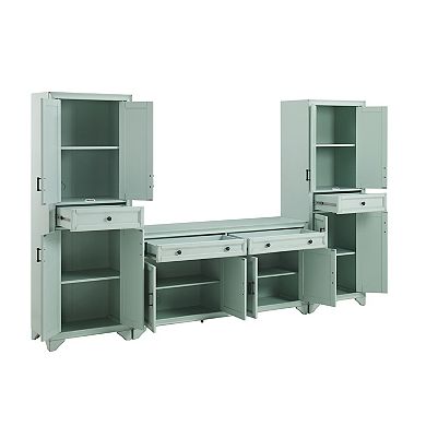 Crosley Furniture TARA 3-Piece Sideboard & Pantry Set with Adjustable Shelves