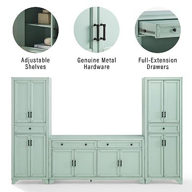 Crosley Furniture TARA 3-Piece Entertainment Center with Storage