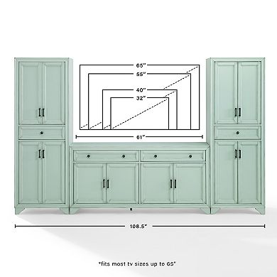 Crosley Furniture TARA 3-Piece Entertainment Center with Storage