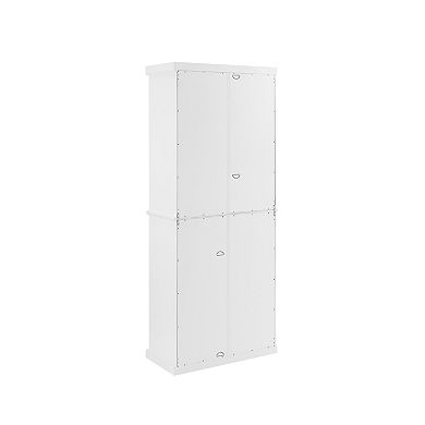 Crosley Furniture Tall Kitchen Storage Pantry with Glass Doors