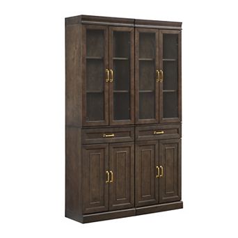 Crosley Furniture Stanton 2 pc Glass Door Kitchen Storage Pantry Cabinet Set
