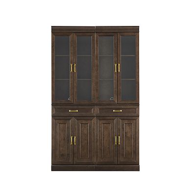 Crosley Furniture Stanton 2-Piece Glass Door Kitchen Storage Pantry Cabinet Set