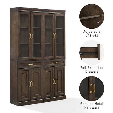 Crosley Furniture Stanton 2-Piece Glass Door Kitchen Storage Pantry Cabinet Set