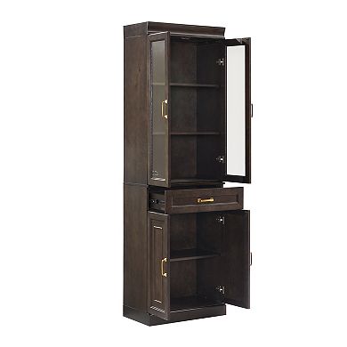 Crosley Furniture Stanton 2-Piece Glass Door Kitchen Storage Pantry Cabinet Set