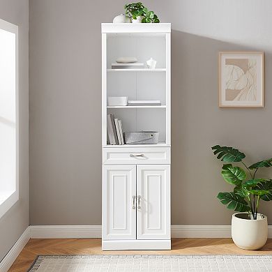 Crosley Furniture Stanton Storage Bookcase with Adjustable Shelves and Cabinet