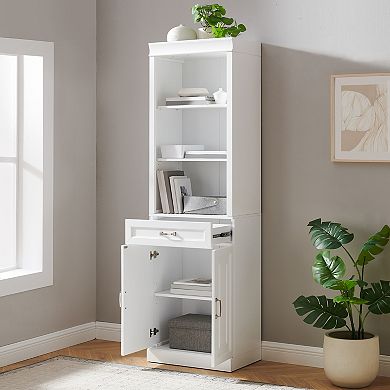 Crosley Furniture Stanton Storage Bookcase with Adjustable Shelves and Cabinet