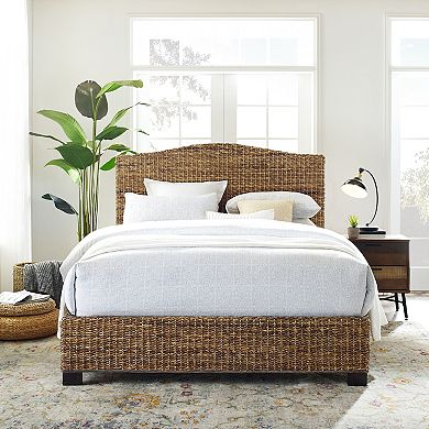 Crosley Furniture Serena Rattan King Bed Frame