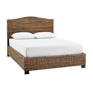 Crosley Furniture Serena Rattan King Bed Frame