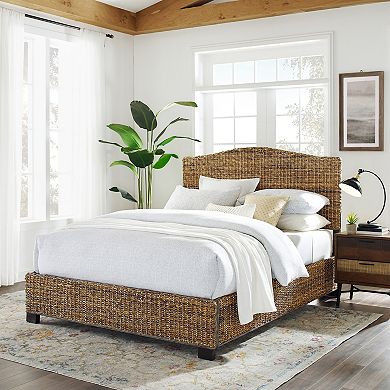 Crosley Furniture Serena Rattan King Bed Frame