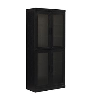 Crosley Furniture Essen Glass Door Kitchen Pantry Storage Cabinet