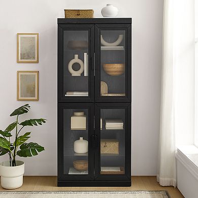 Crosley Furniture Essen Glass Door Kitchen Pantry Storage Cabinet