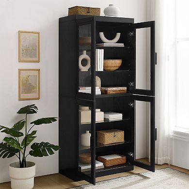 Crosley Furniture Essen Glass Door Kitchen Pantry Storage Cabinet