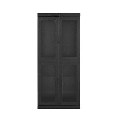 Crosley Furniture Essen Glass Door Kitchen Pantry Storage Cabinet