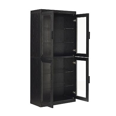Crosley Furniture Essen Glass Door Kitchen Pantry Storage Cabinet