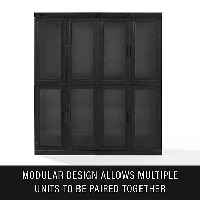 Crosley Furniture Essen Glass Door Kitchen Pantry Storage Cabinet