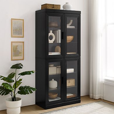 Crosley Furniture Essen Glass Door Kitchen Pantry Storage Cabinet