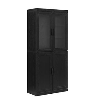 Crosley Furniture Essen Pantry Storage Cabinet with Glass Doors