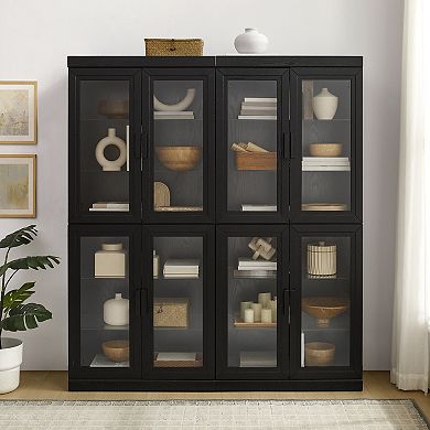 Crosley Furniture Essen Glass Door Kitchen Pantry Storage Cabinet