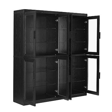Crosley Furniture Essen Glass Door Kitchen Pantry Storage Cabinet