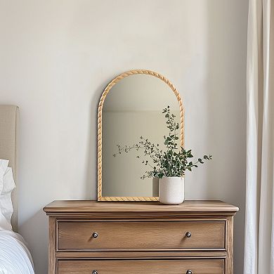 Madison Park Montra Arched Braided Wood Wall Mirror