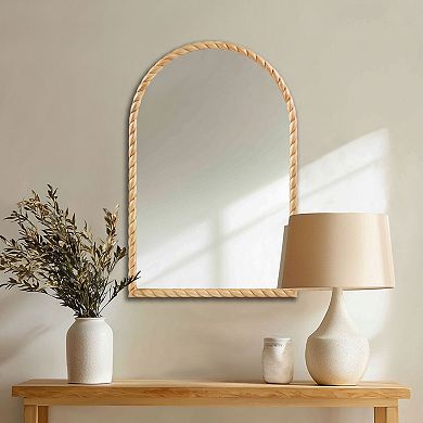 Madison Park Montra Arched Braided Wood Wall Mirror