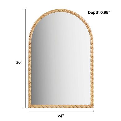 Madison Park Montra Arched Braided Wood Wall Mirror