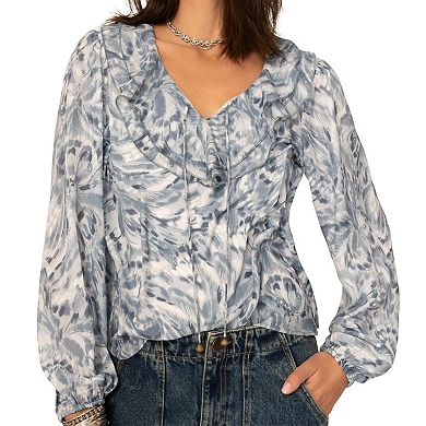 Women's Flint & Moss Printed Romance Ruffle Blouse