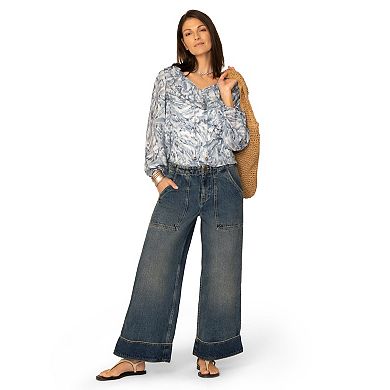 Women's Flint & Moss Printed Romance Ruffle Blouse