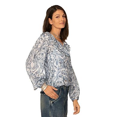 Women's Flint & Moss Printed Romance Ruffle Blouse