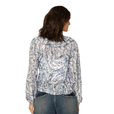 Women's Flint & Moss Printed Romance Ruffle Blouse