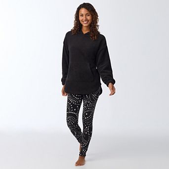Women's Cuddl Duds® 2 pc Long Sleeve Hooded Fleece Pajama Tunic & Pajama Leggings Set