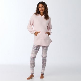 Women's Cuddl Duds® 2 pc Long Sleeve Hooded Fleece Pajama Tunic & Pajama Leggings Set