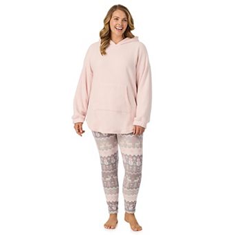 Plus Size Cuddl Duds® 2 pc Long Sleeve Hooded Fleece Pajama Tunic & Pajama Leggings Set