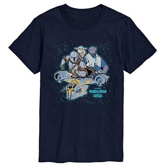 Big & Tall Star Wars The Mandalorian & Grogu Galaxy Collage Graphic Tee