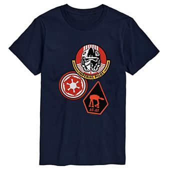 Big & Tall The Mandalorian & Grogu Imperial Pilot Patches Graphic Tee