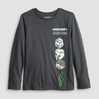 Boys 4-12 Jumping Beans® Minecraft Game Over Creeper Long Sleeve Graphic Tee