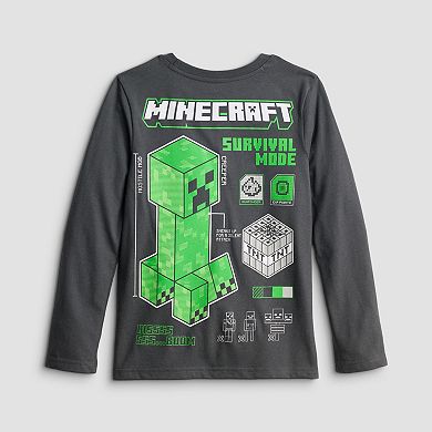 Boys 4-12 Jumping Beans® Minecraft Game Over Creeper Long Sleeve Graphic Tee