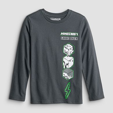 Boys 4-12 Jumping Beans® Minecraft Game Over Creeper Long Sleeve Graphic Tee