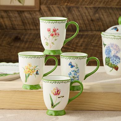 Certified International Mirabella 16 oz. Footed Mugs Set of 4