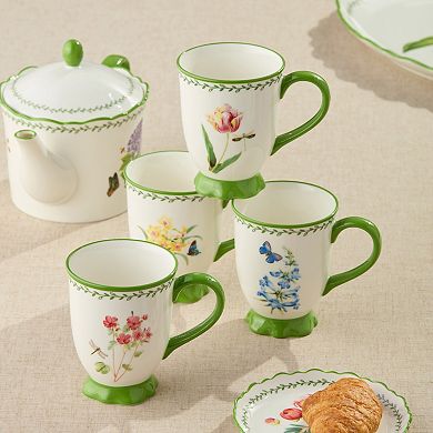 Certified International Mirabella 16 oz. Footed Mugs Set of 4