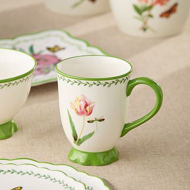 Certified International Mirabella 16 oz. Footed Mugs Set of 4