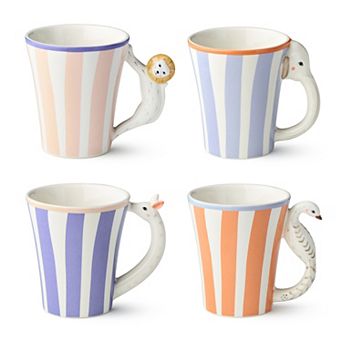 Certified International Menagerie 14 oz. Mug with 3-D Handles Set of 4