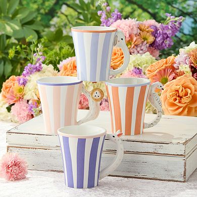 Certified International Menagerie 14 oz. Mug with 3-D Handles Set of 4