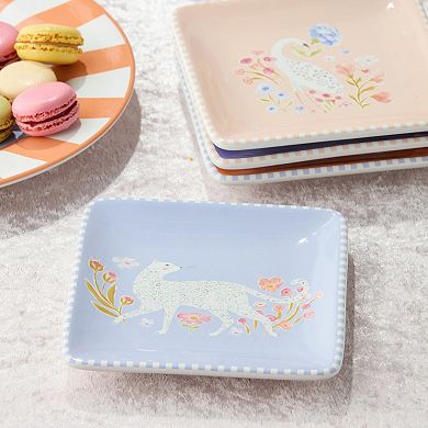 Certified International Menagerie 6 Inch Canape Plates Set of 4