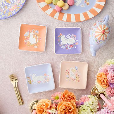 Certified International Menagerie 6 Inch Canape Plates Set of 4