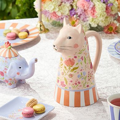 Certified International Menagerie 3-D Floral Pitcher