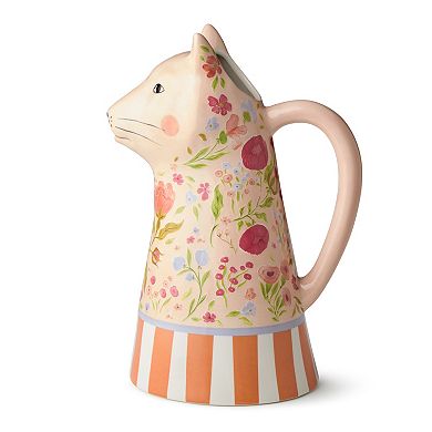 Certified International Menagerie 3-D Floral Pitcher
