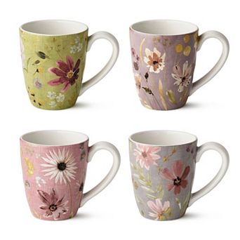 Certified International Wildflowers Set of 4 Mug 16 oz. Assorted Designs