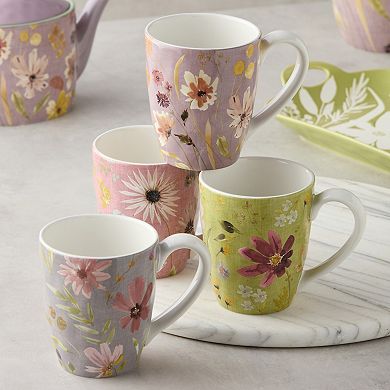 Certified International Wildflowers Set of 4 Mug 16 oz. Assorted Designs